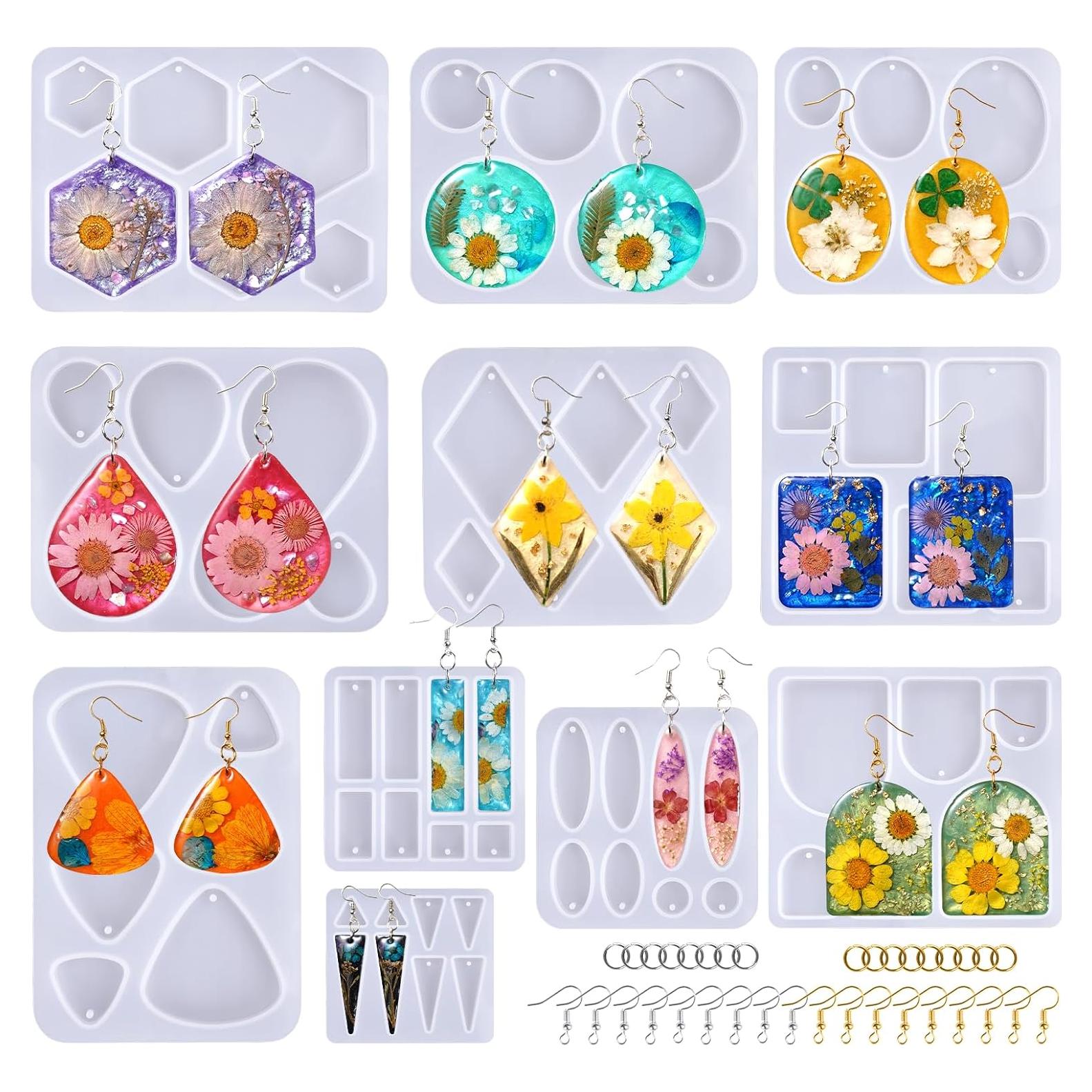 Kit de Moldes de Aretes de Resina Let's Resin 171 Pzs