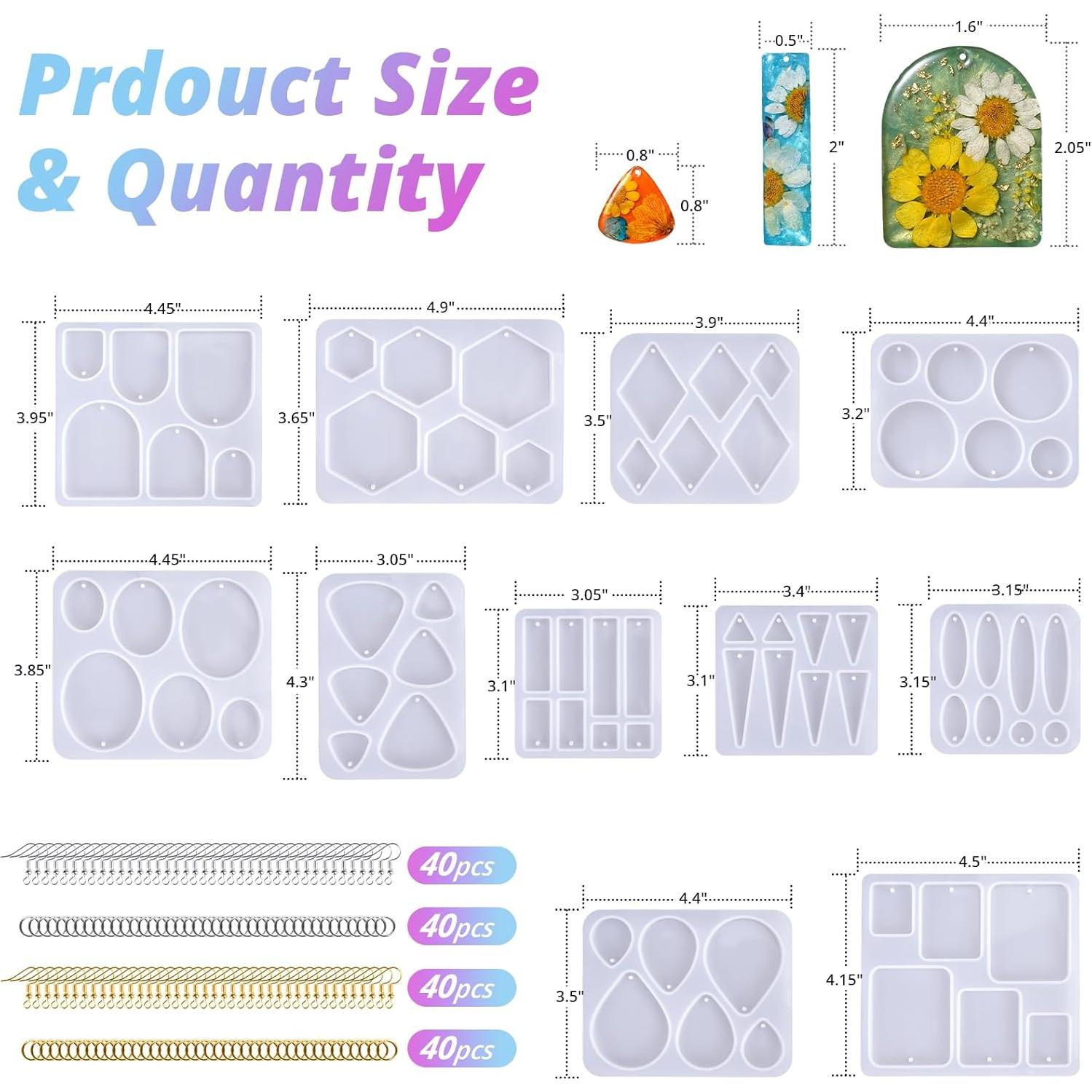 Kit de Moldes de Aretes de Resina Let's Resin 171 Pzs