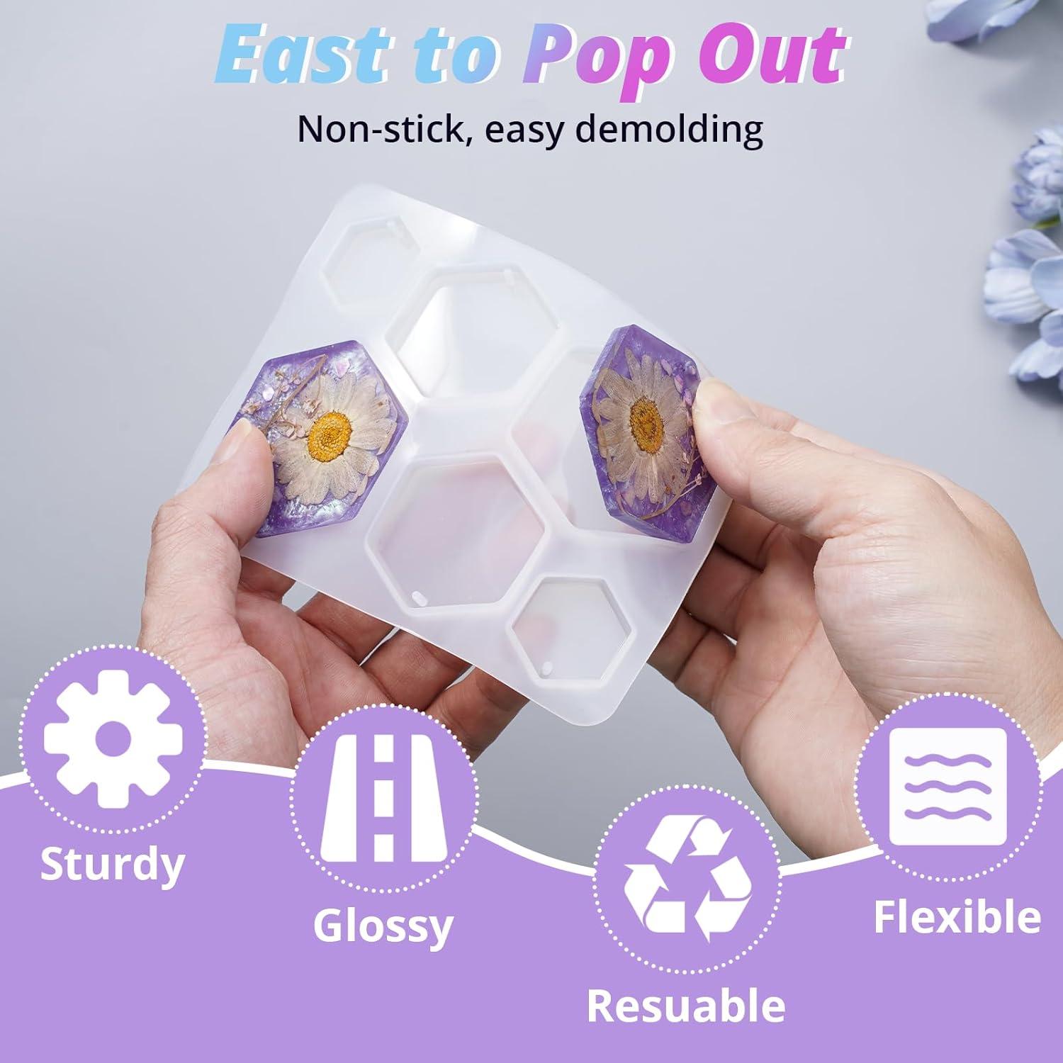 Kit de Moldes de Aretes de Resina Let's Resin 171 Pzs