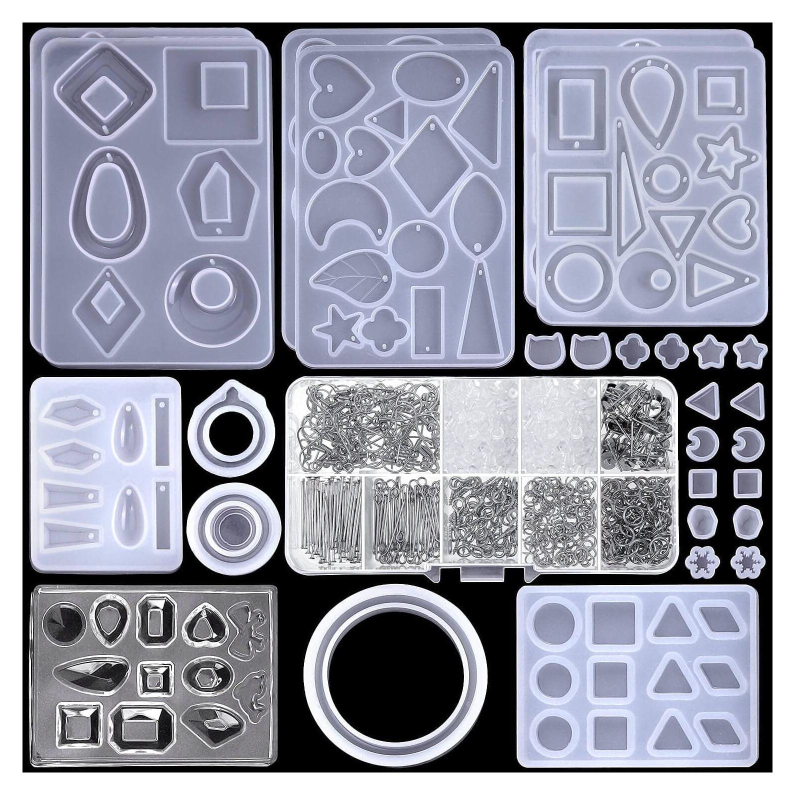 Kit de Moldes de Resina Paxcoo para Joyería - 28 Piezas y 650 Suministros