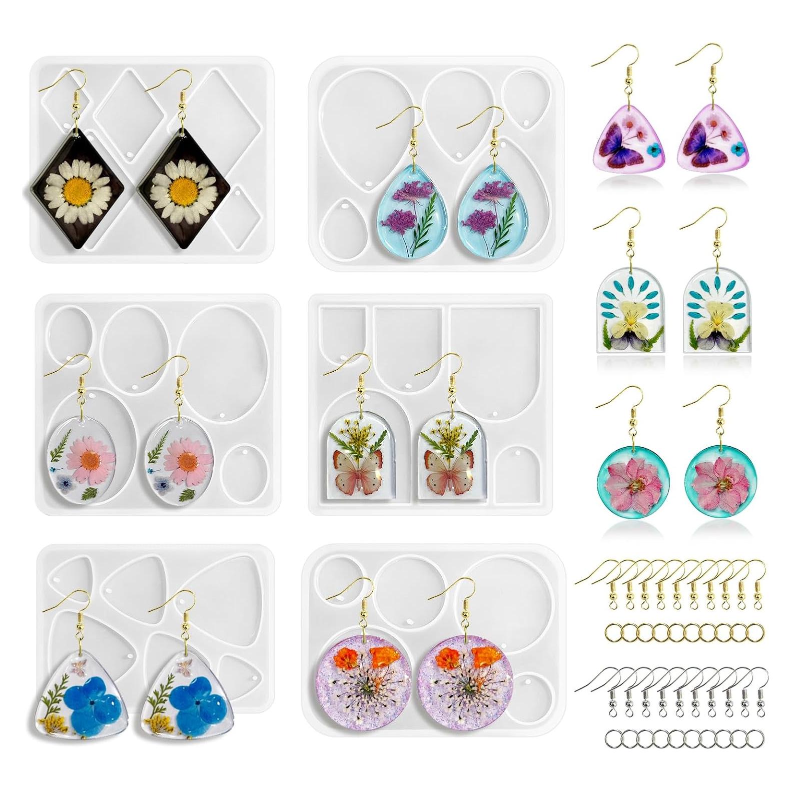 Kit de Moldes de Aretes de Resina Roxjaejae 46 Piezas