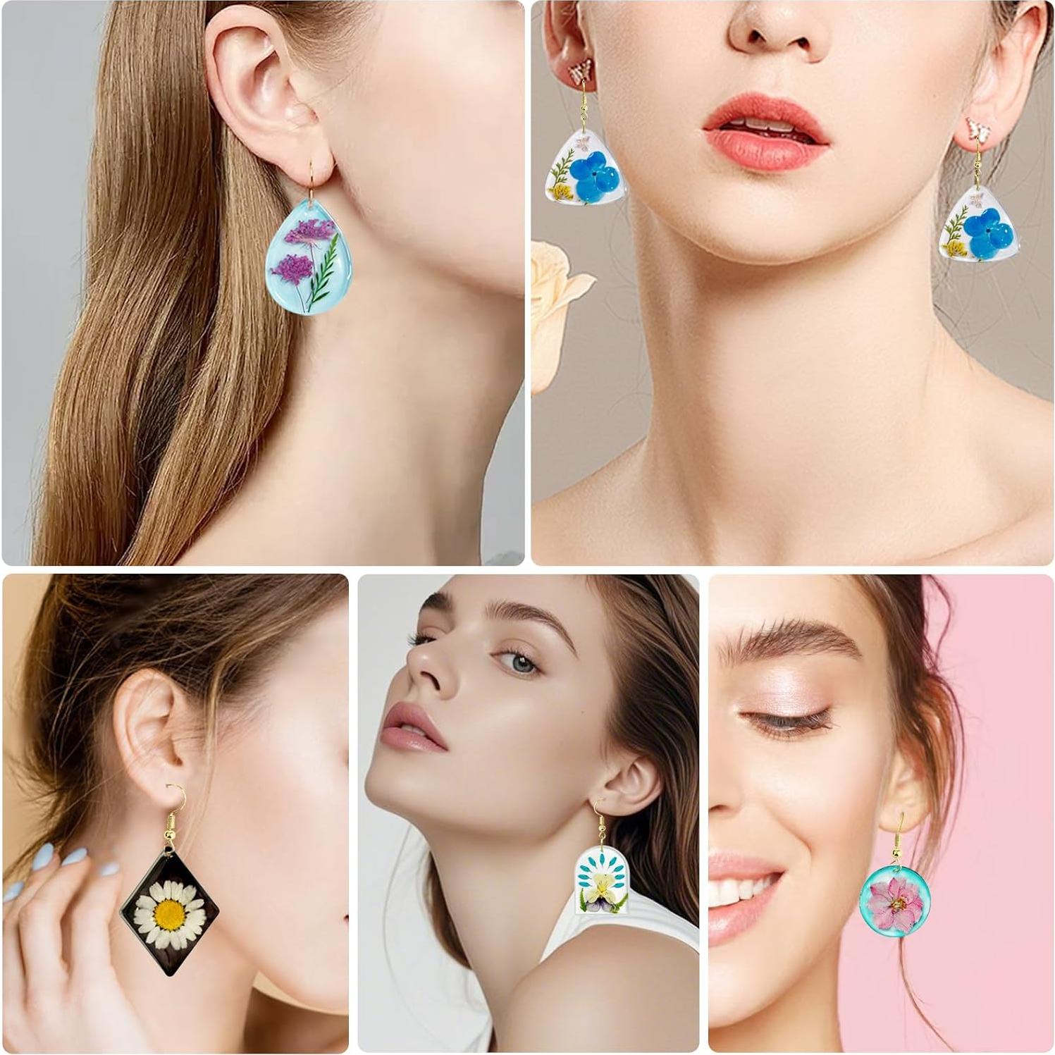 Kit de Moldes de Aretes de Resina Roxjaejae 46 Piezas
