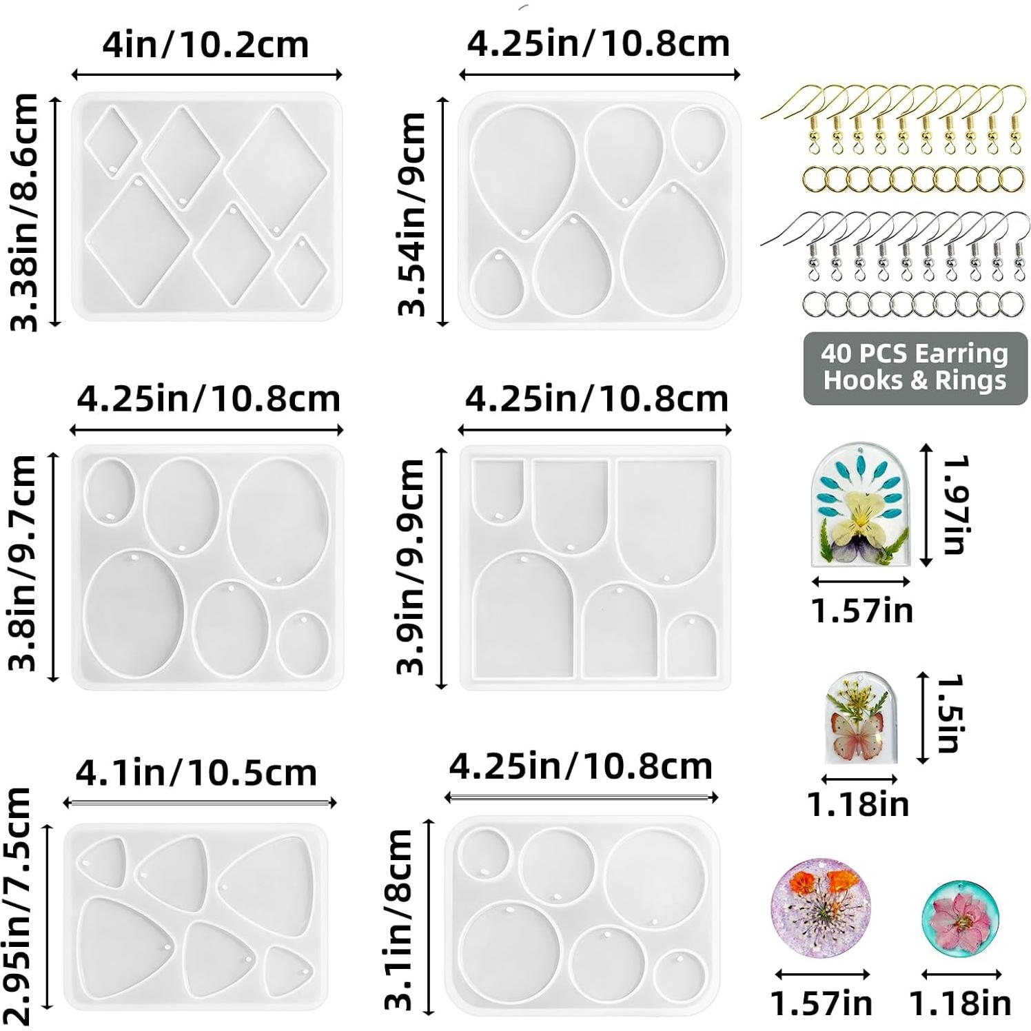 Kit de Moldes de Aretes de Resina Roxjaejae 46 Piezas