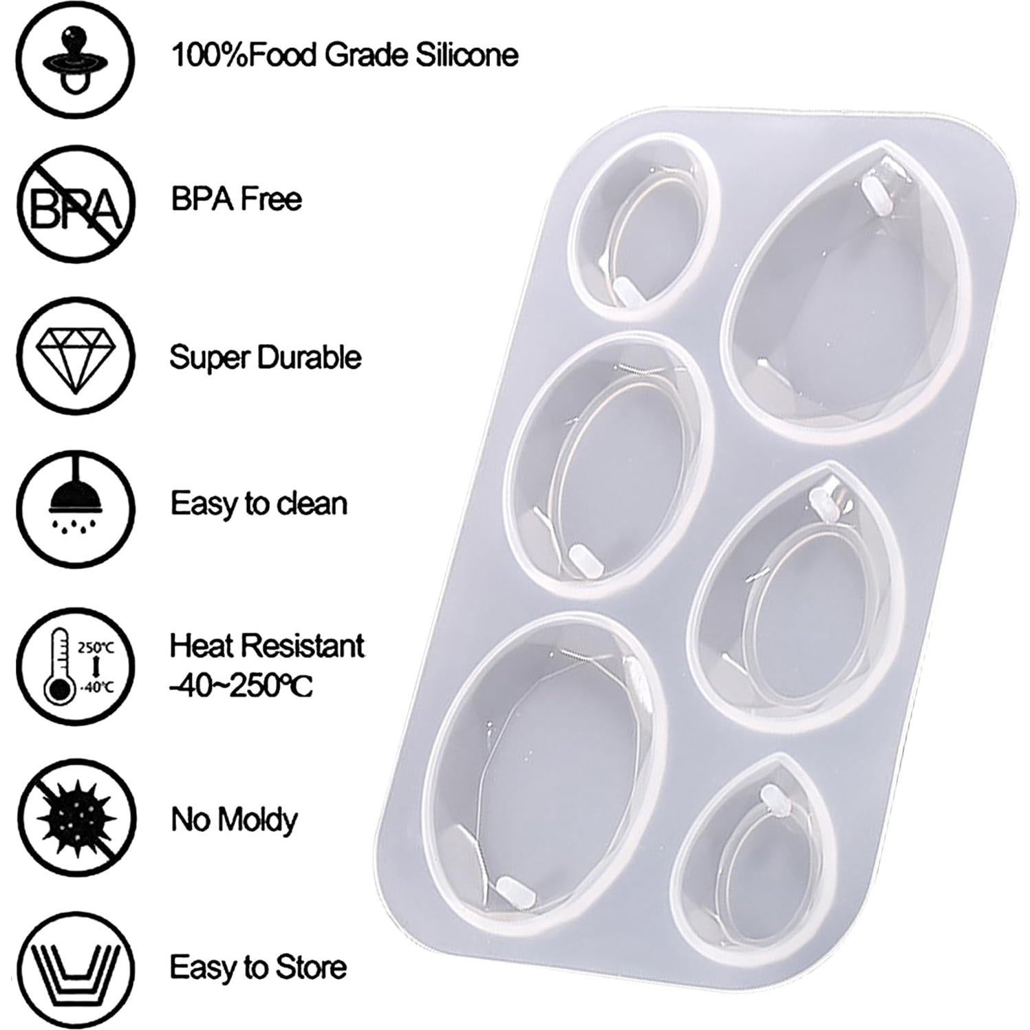 Moldes de Joyería de Silicona Ysqool Ovalados 6 Cavidades