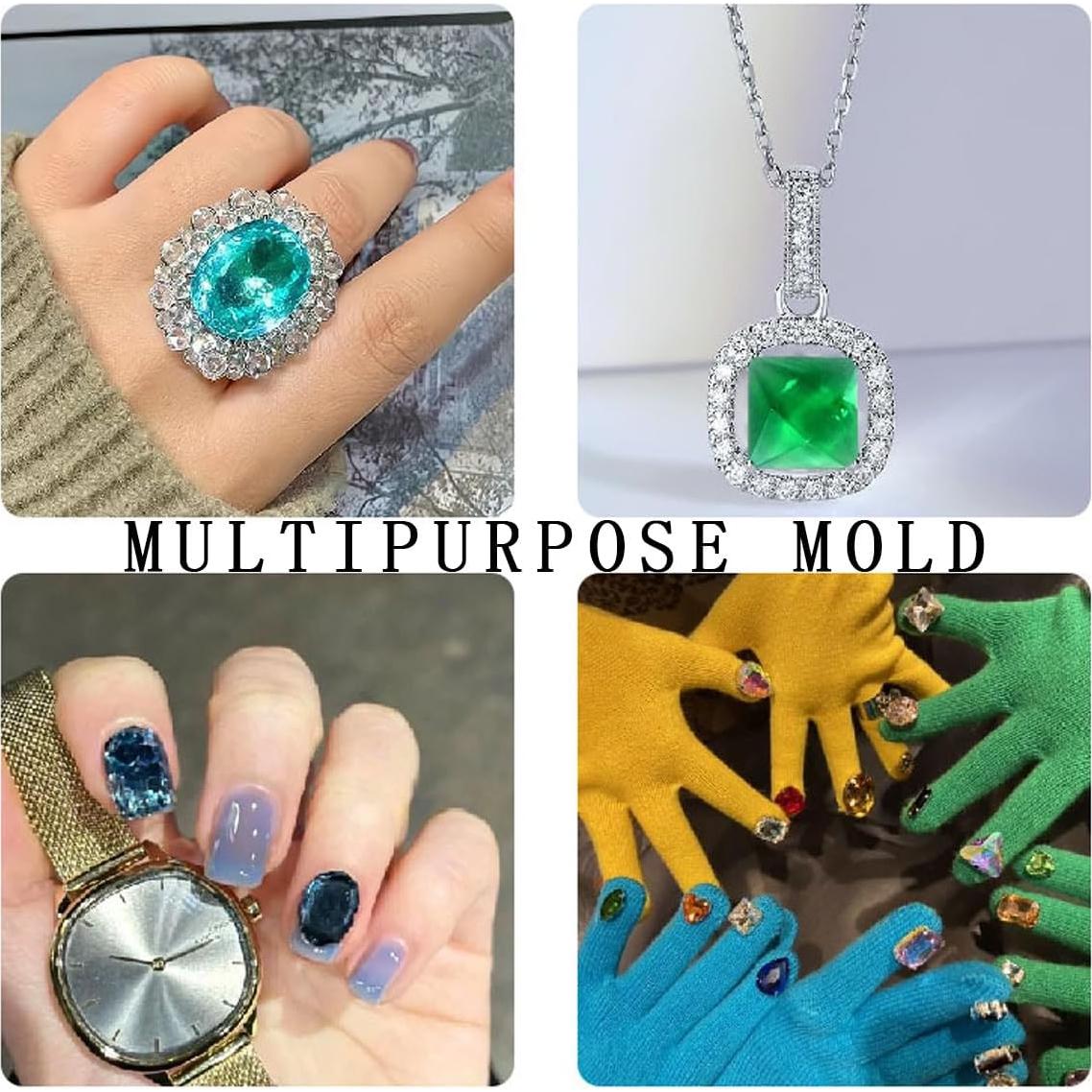 4 Moldes de Silicona KuuGuu para Joyería DIY - Ovalados y Redondos