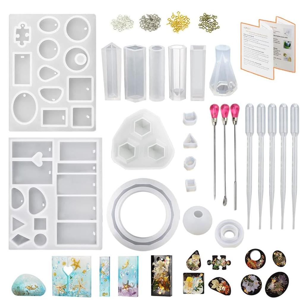 Kit de Joyería de Resina LET'S RESIN - 16 Moldes y Herramientas