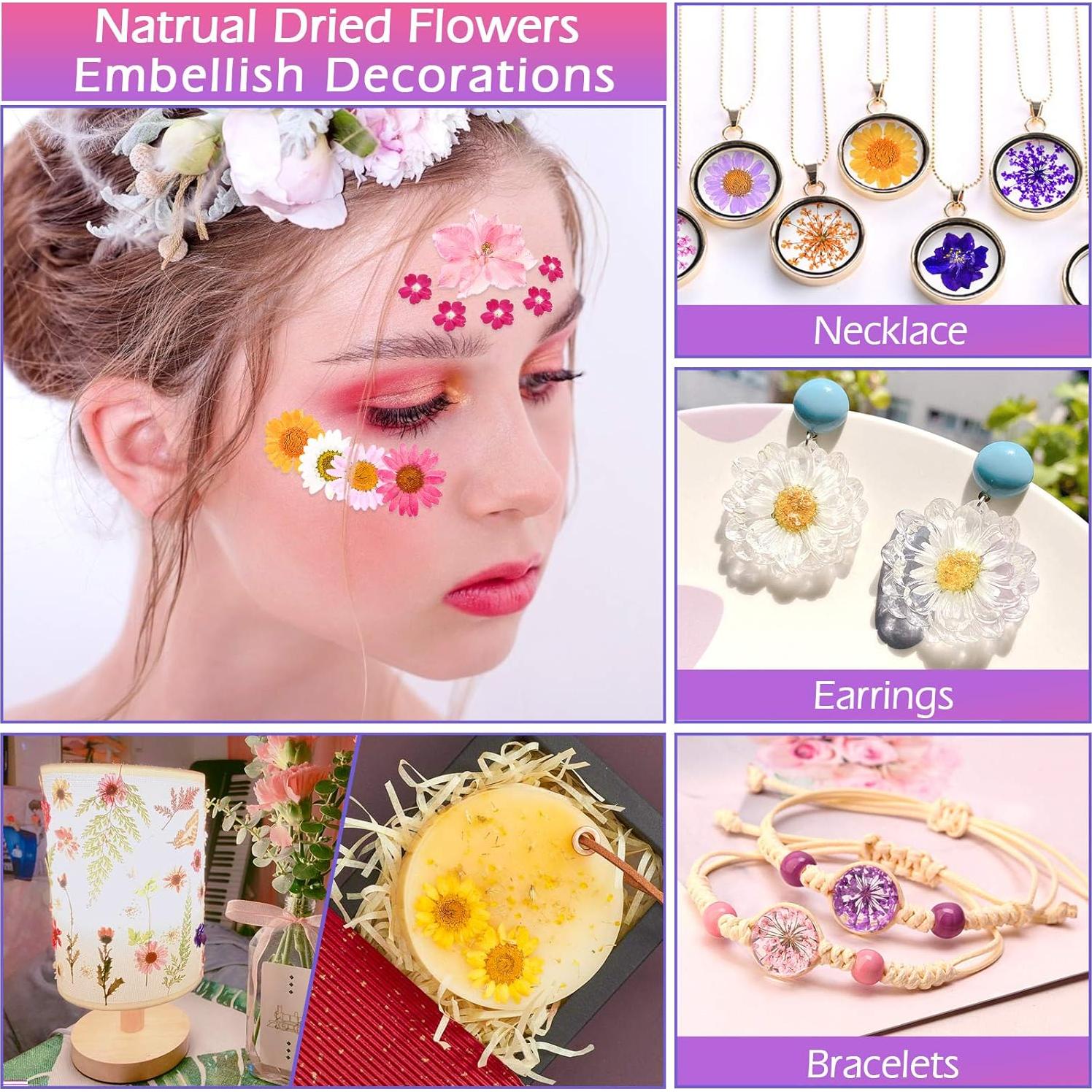 Kit de 140 Flores Secas Prensadas Cruzix para Manualidades