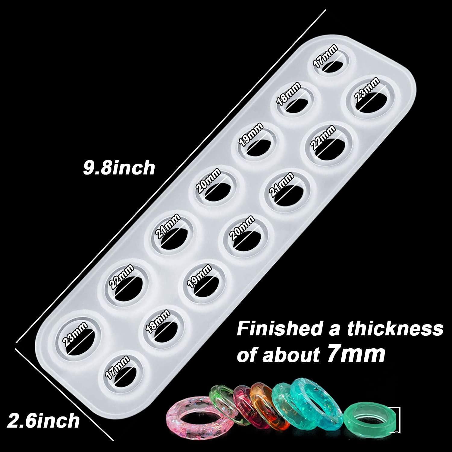 Molde de Anillo de Resina Senweit, Silicona 14 Tamaños