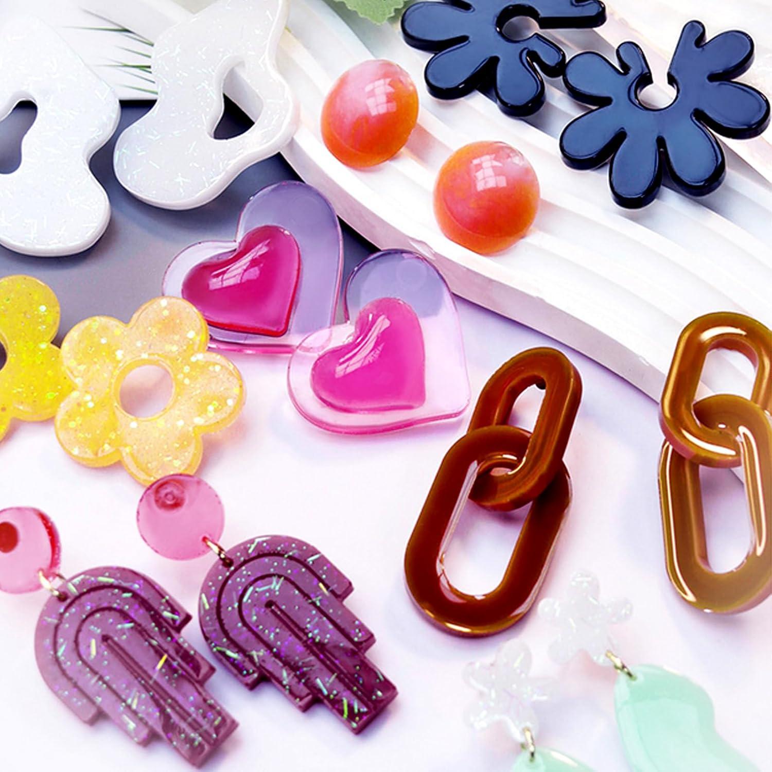 Moldes de Aretes de Resina ZQYSING 4 Piezas Silicona