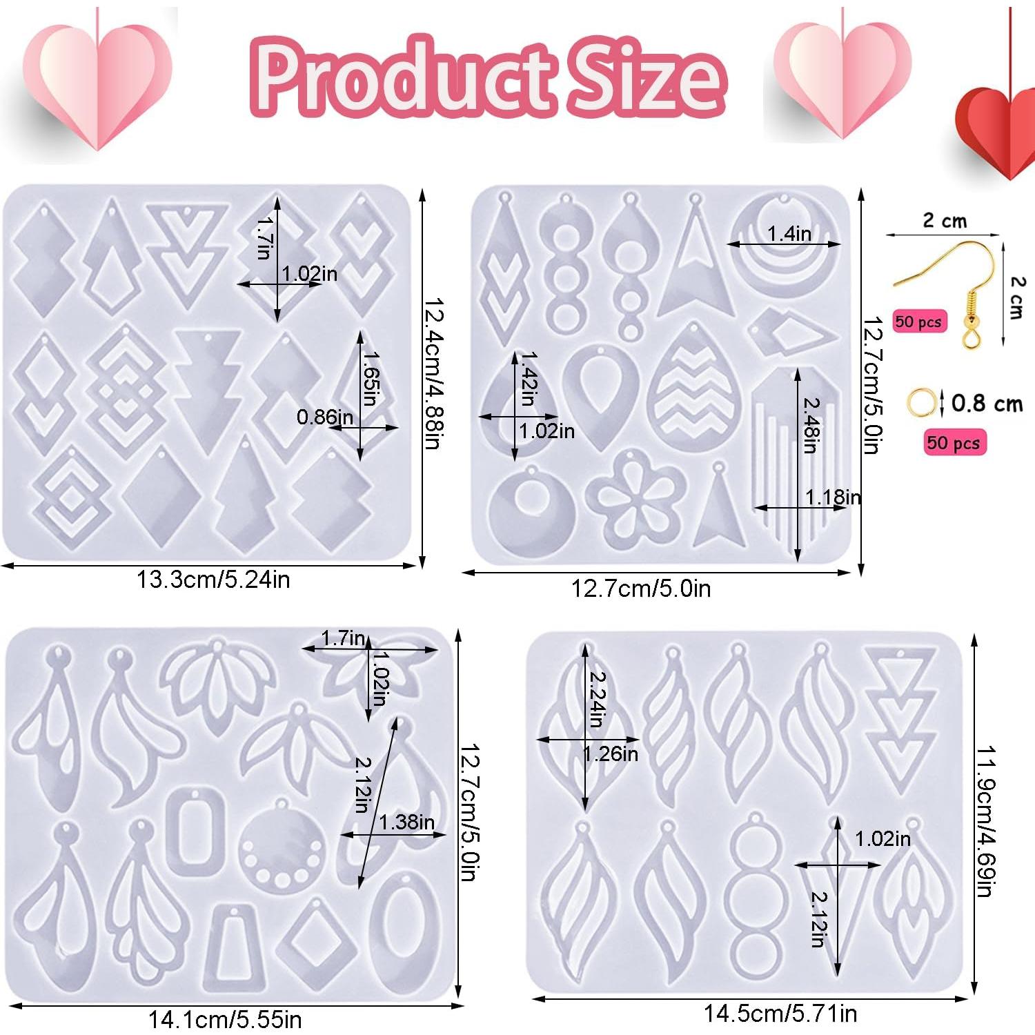 Kit de Moldes de Silicona para Pendientes XBYzuzi 104 Piezas