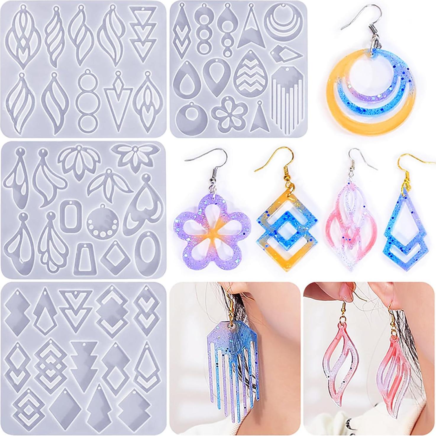 Kit de Moldes de Silicona para Pendientes XBYzuzi 104 Piezas
