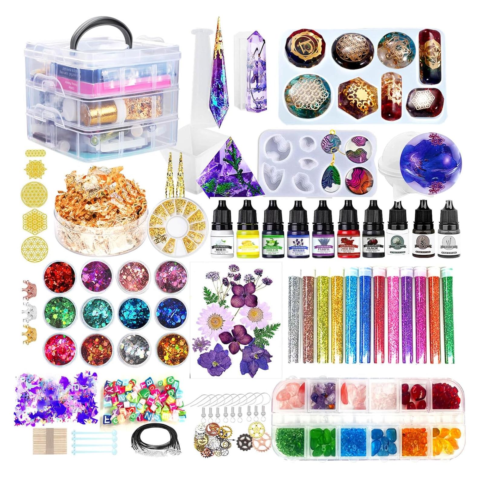 Kit de Resina JILLSKY 125pcs para Joyería DIY con Moldes