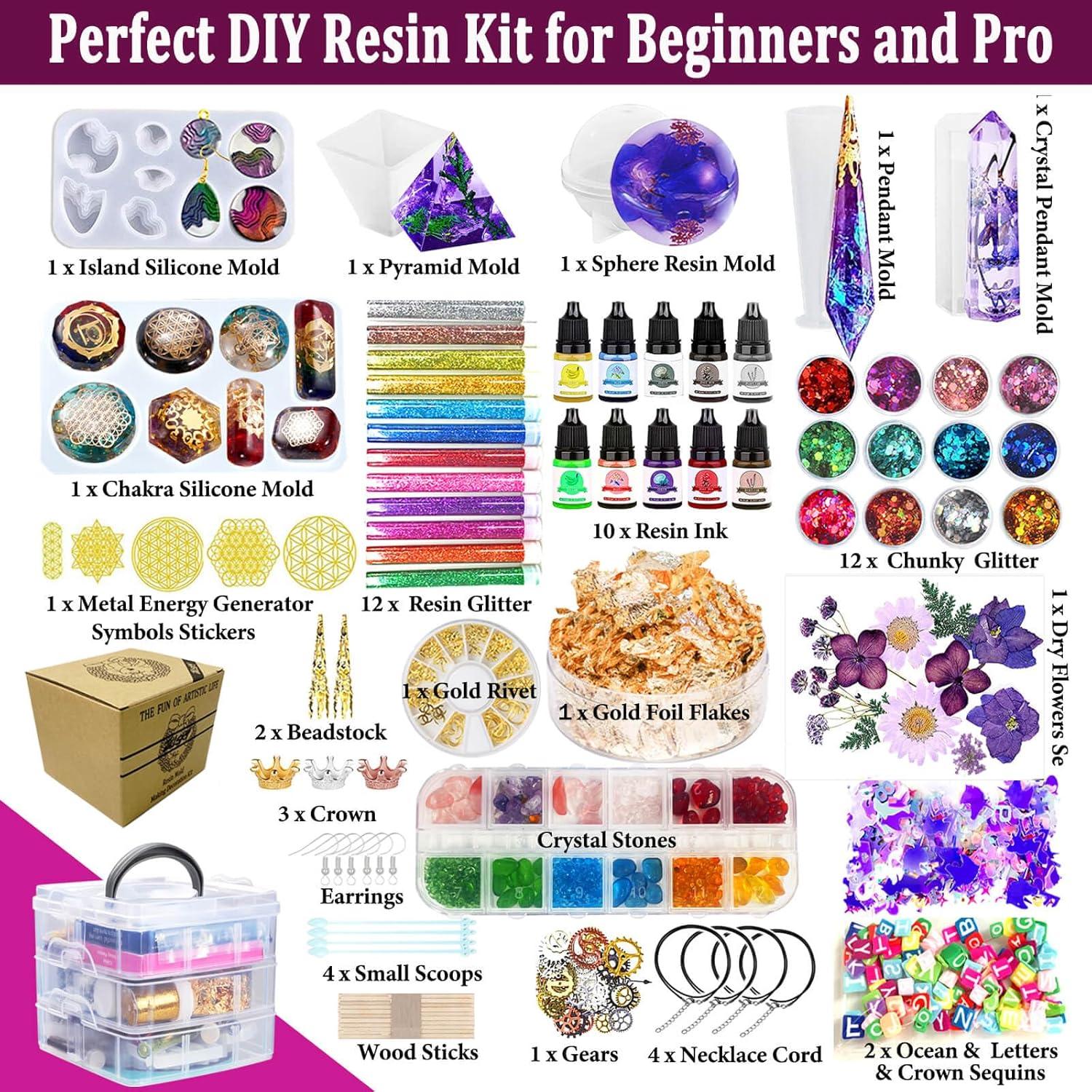 Kit de Resina JILLSKY 125pcs para Joyería DIY con Moldes