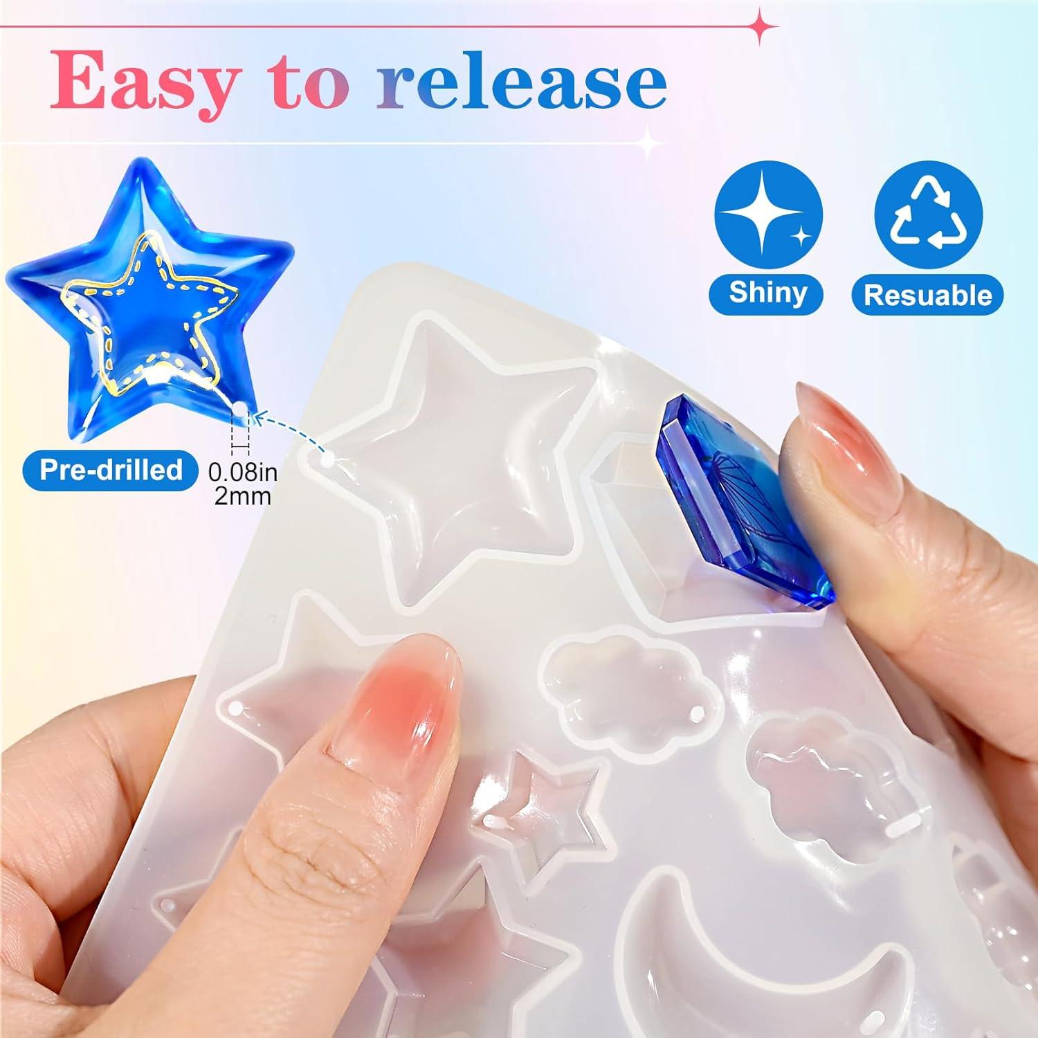 Juego de 3 Moldes de Silicona ZQYSING para Aretes de Resina