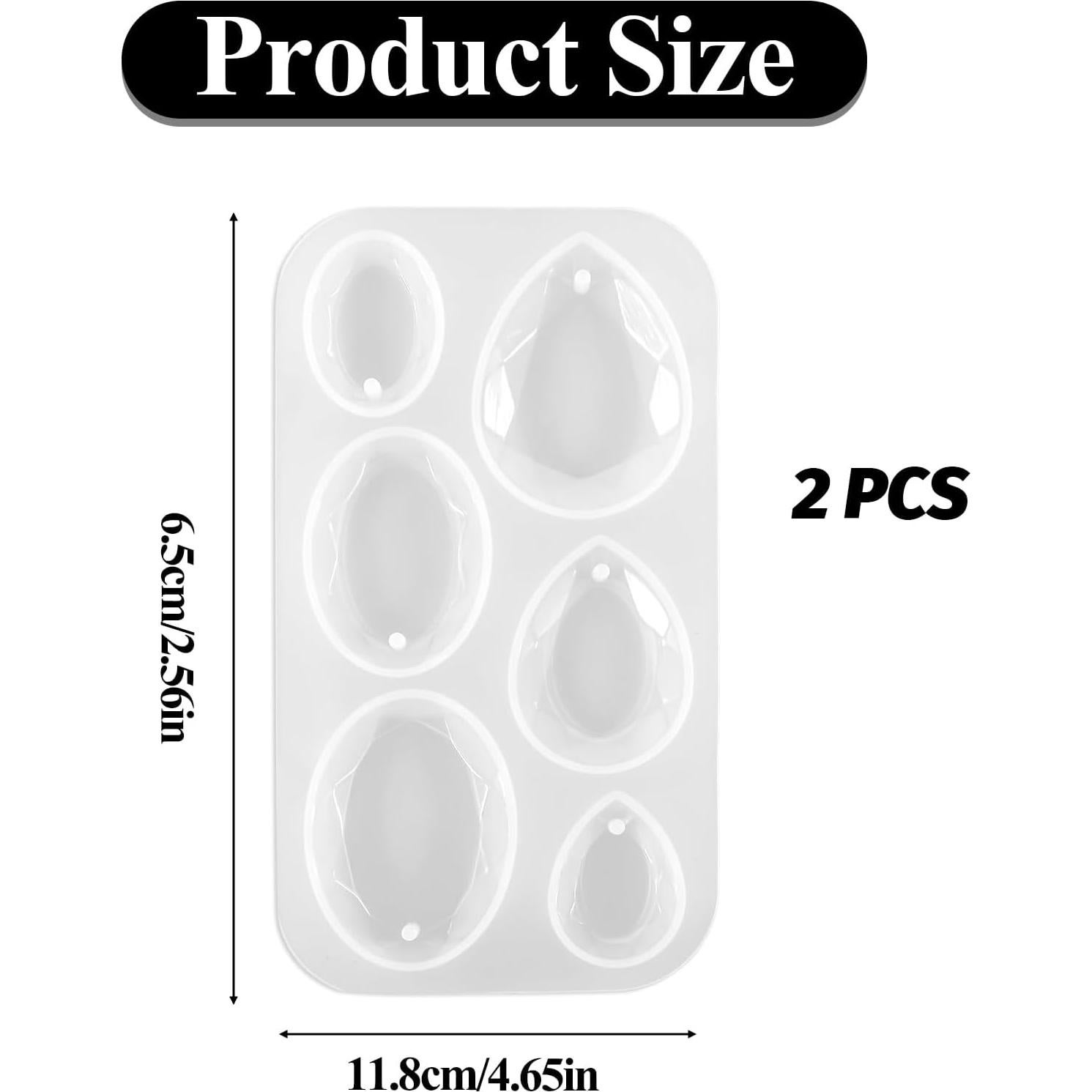 Moldes de Joyería de Resina Silicona 2PCS - Gota y Óvalo