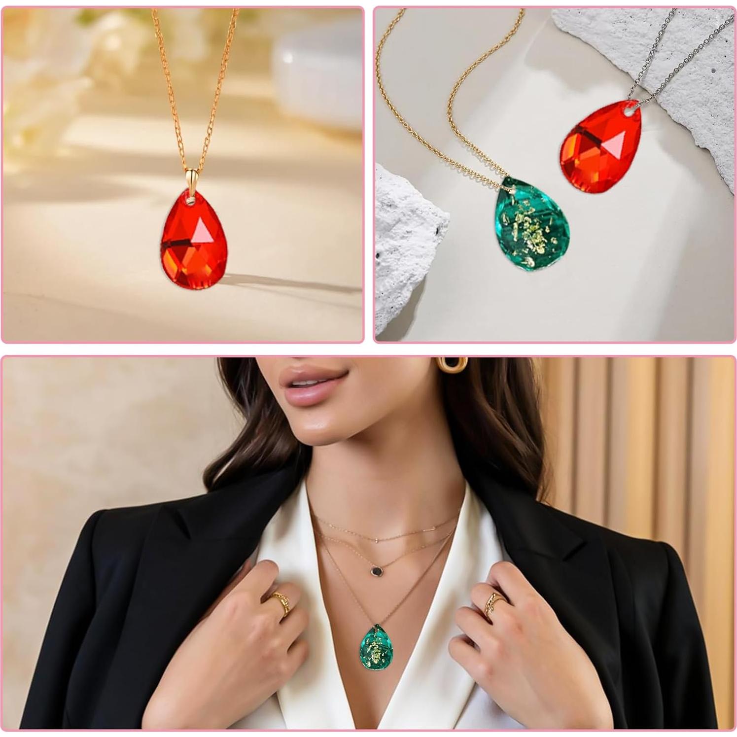 Moldes de Joyería de Resina Silicona 2PCS - Gota y Óvalo