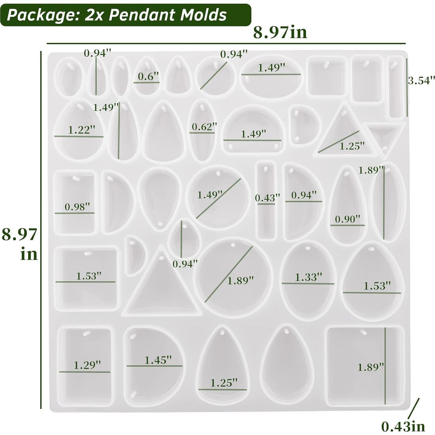 Moldes de Joyería de Silicona Japleed - 2 Pcs para DIY