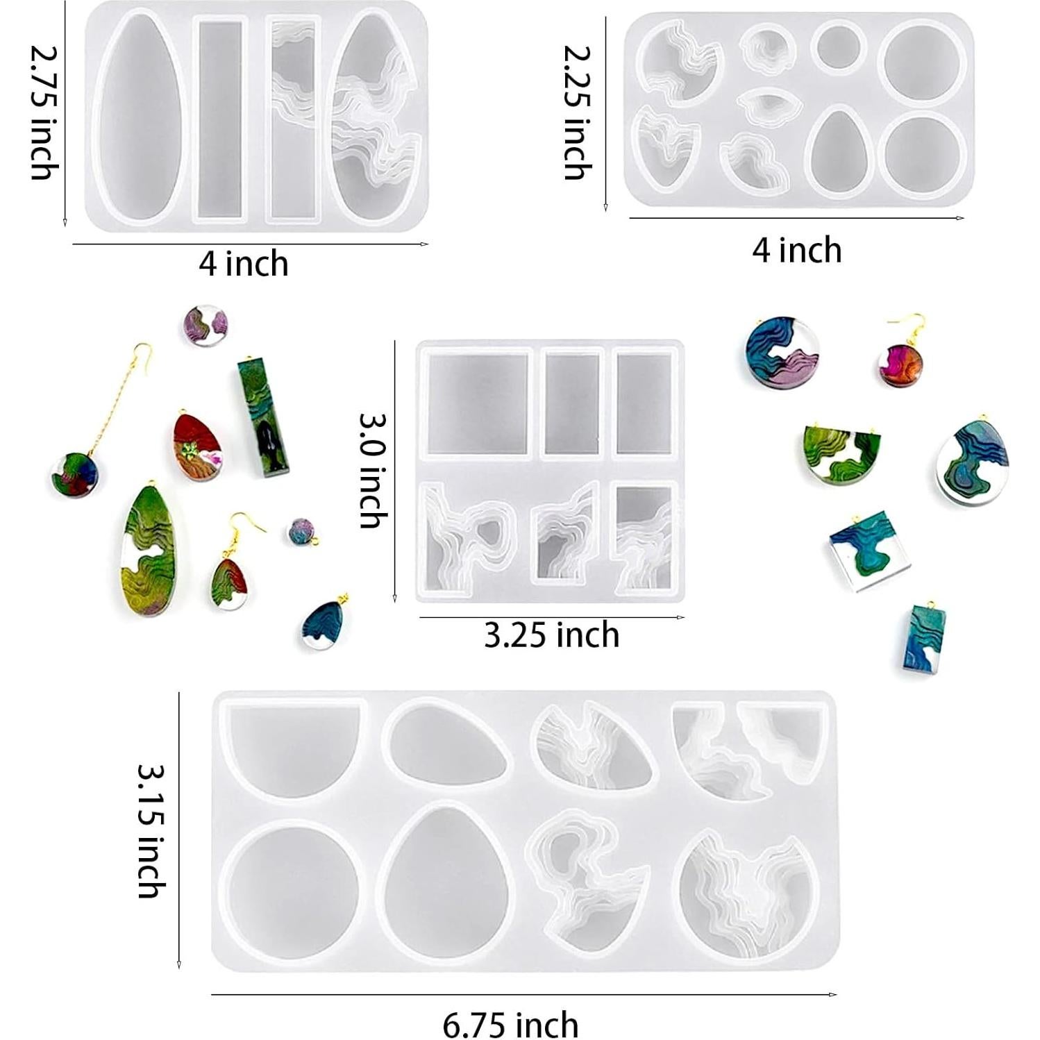 Moldes de Silicona para Joyería ZQYSING 4 Piezas Isla Oceánica