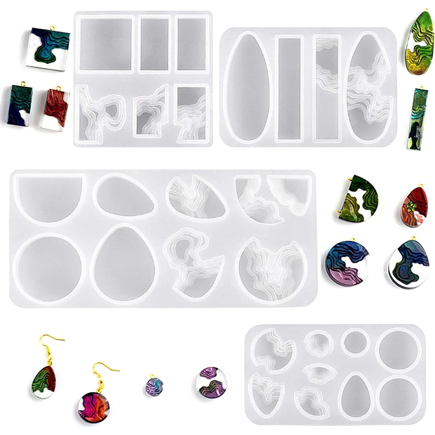 Moldes de Silicona para Joyería ZQYSING 4 Piezas Isla Oceánica