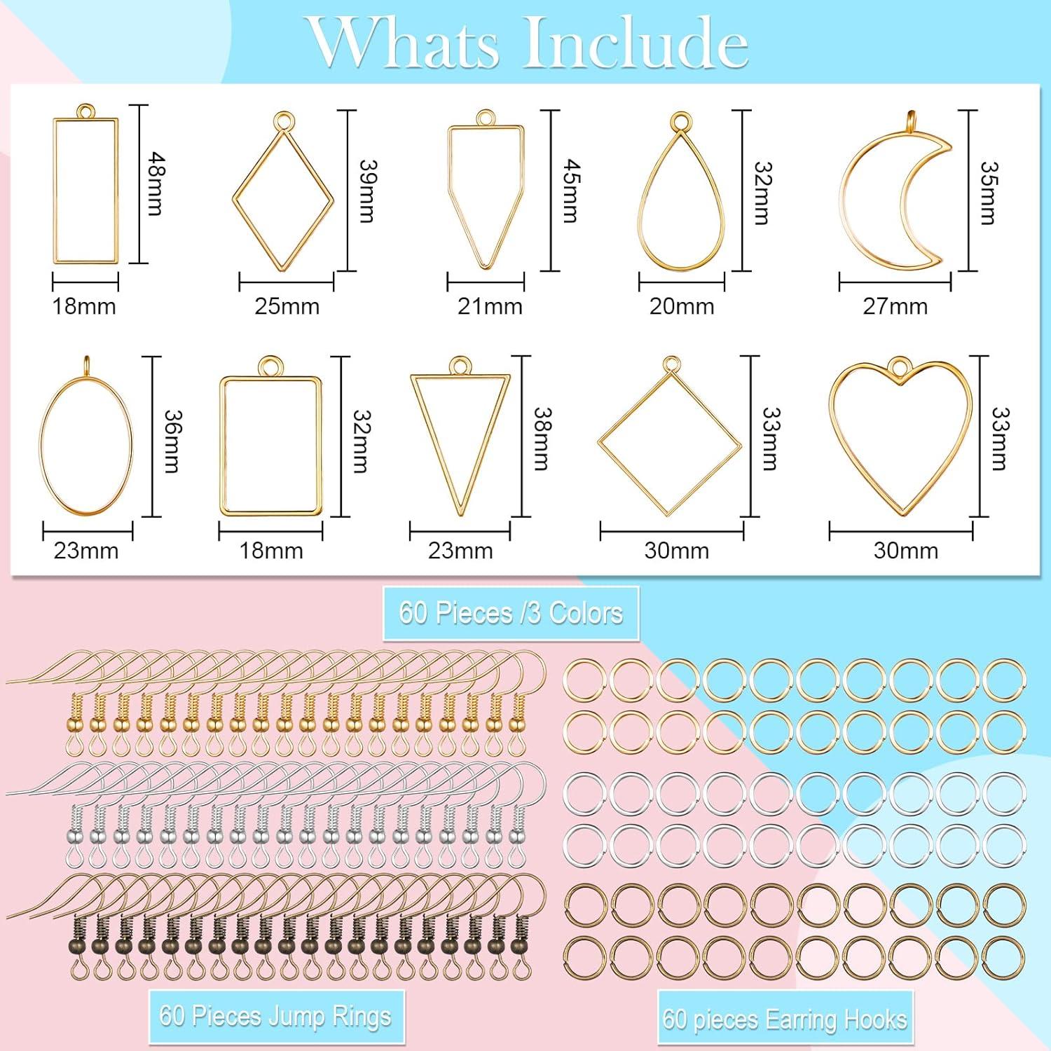 Kit de Joyería de Resina Inbagi 180 Piezas Geométricas