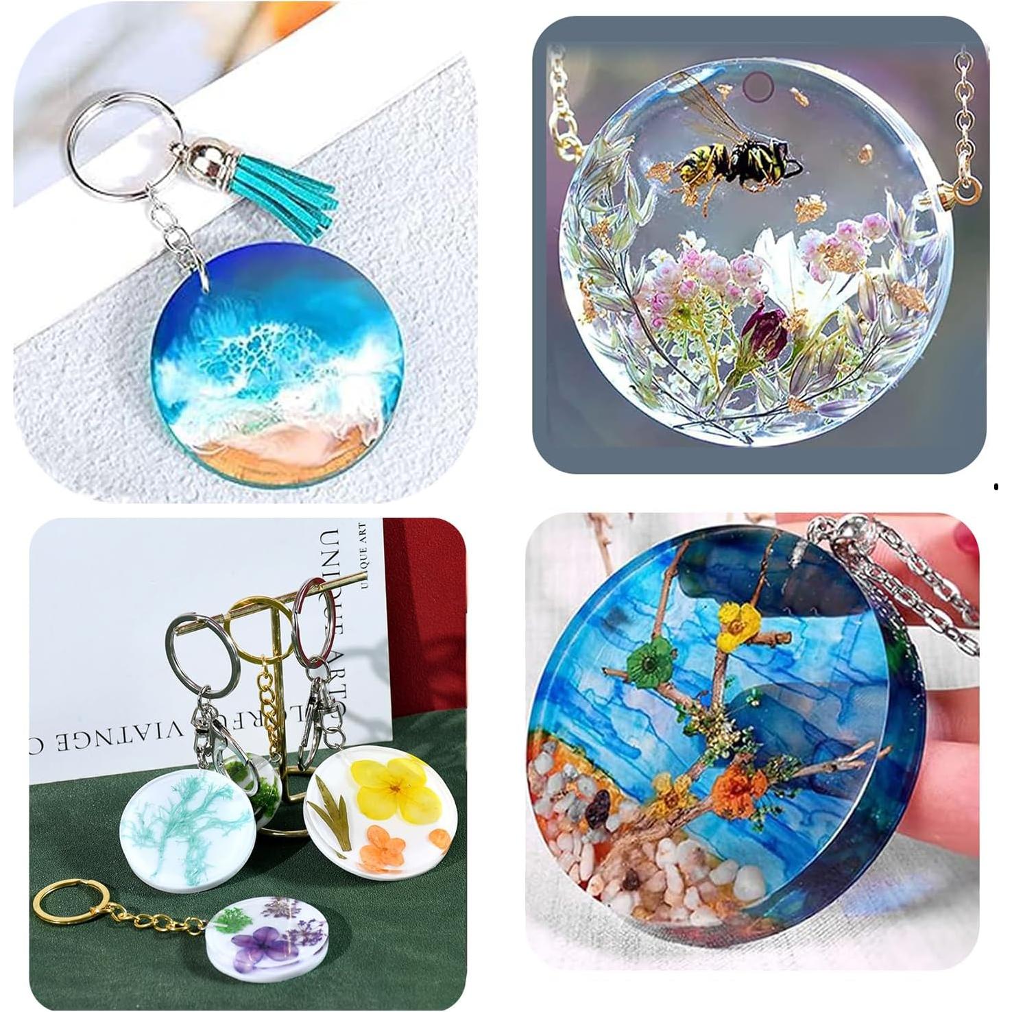 Juego de 4 Moldes de Silicona para Resina en Forma de Círculo