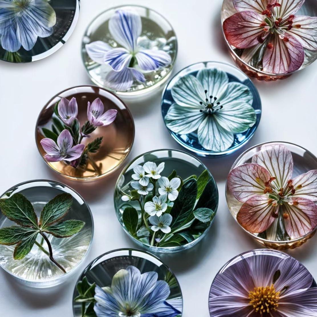 Juego de 4 Moldes de Silicona para Resina en Forma de Círculo