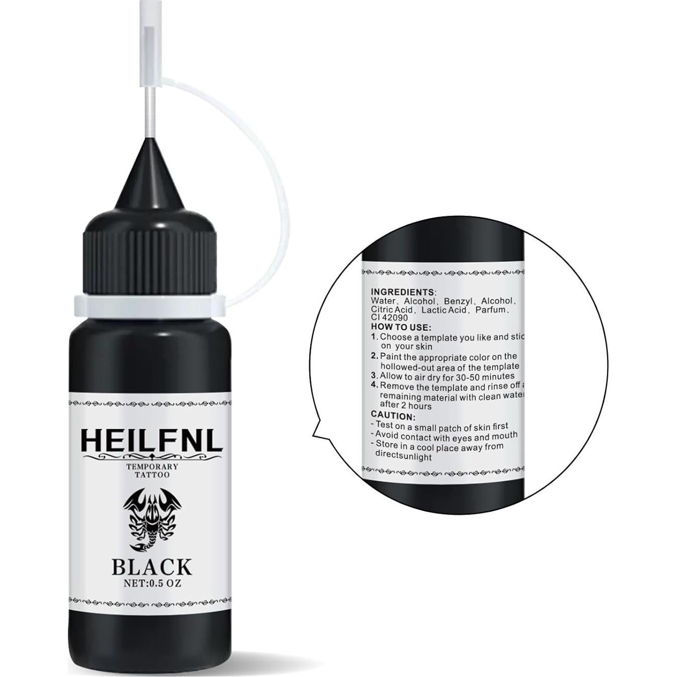 Kit de Tatuajes Temporales HEILFNL 12 Colores 111 Plantillas