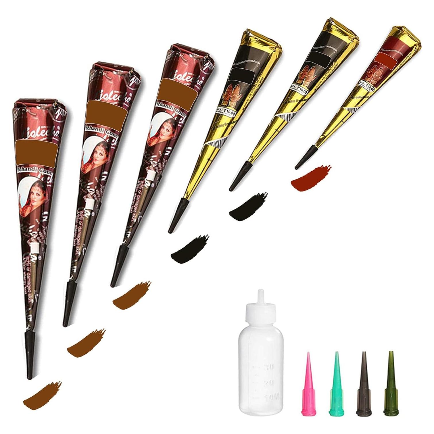 Kit de Tatuajes Temporales Wumawu 6 Piezas con Plantillas