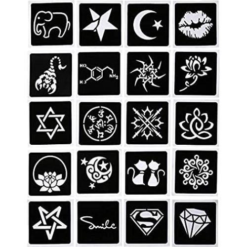 Kit de Tatuajes Temporales Wumawu 6 Piezas con Plantillas