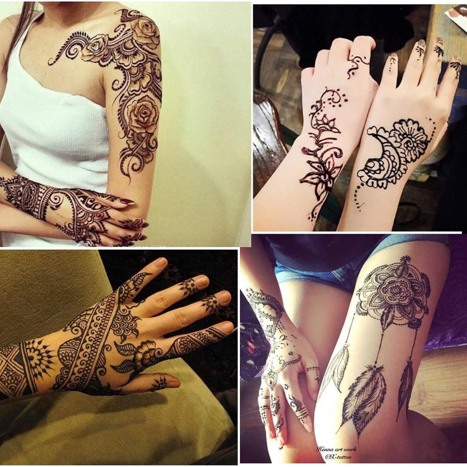 Kit de Tatuajes Temporales Wumawu 6 Piezas con Plantillas