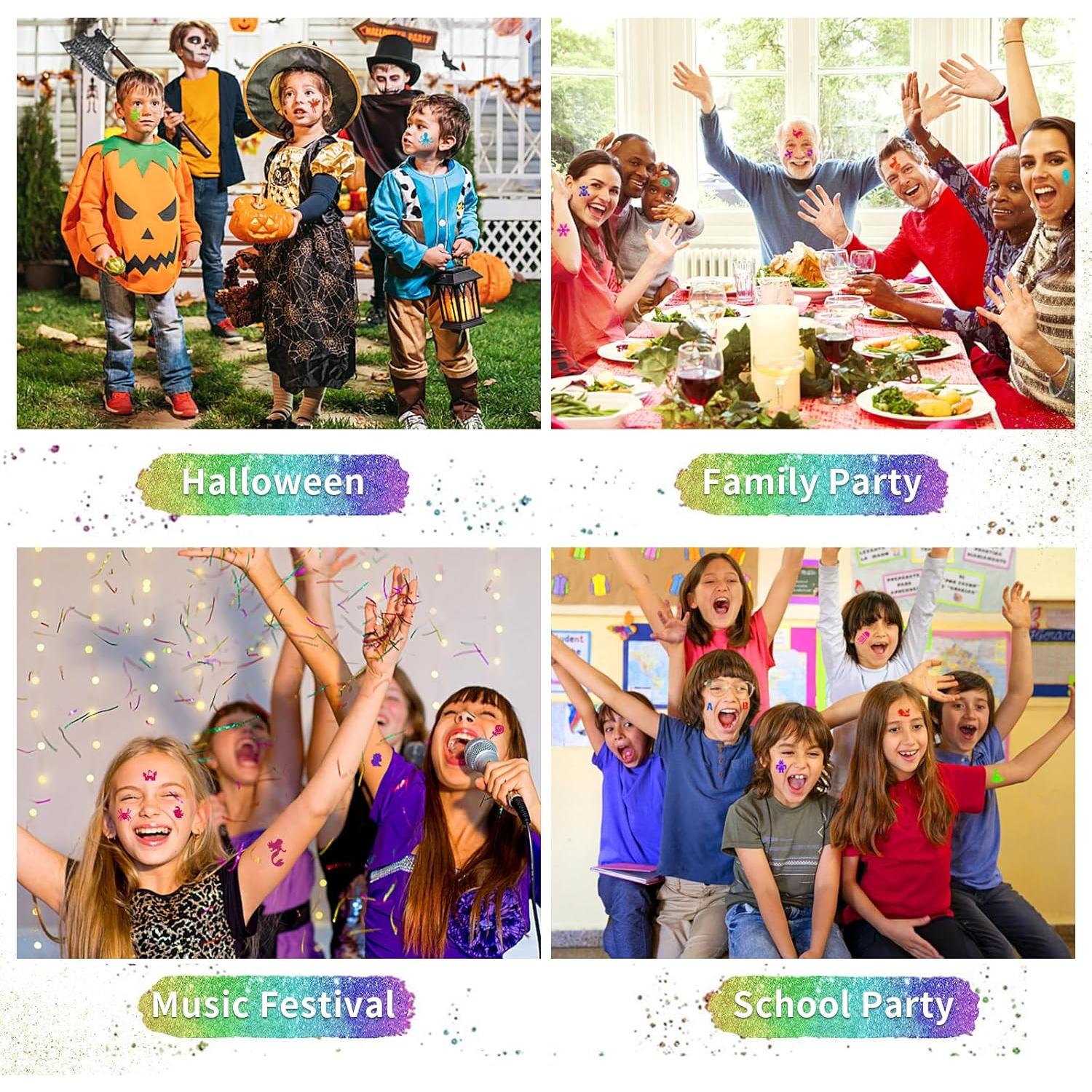 Kit de Tatuajes Temporales Brillantes XiQiDianr 32 Colores