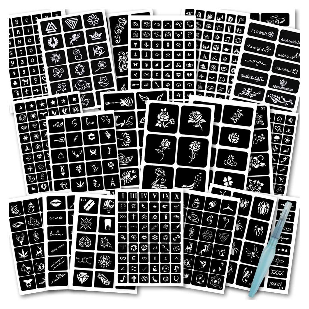 Kit de Plantillas de Tatuaje Temporal Koogel 524 PCS A4