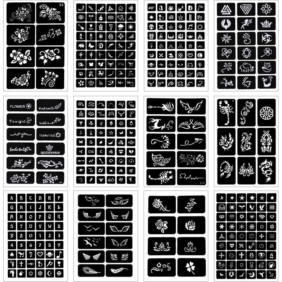 Kit de Plantillas de Tatuaje Temporal Koogel 524 PCS A4