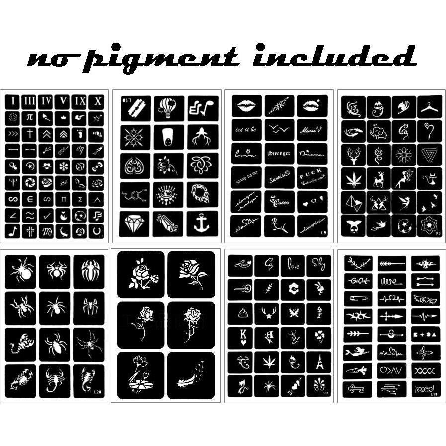 Kit de Plantillas de Tatuaje Temporal Koogel 524 PCS A4