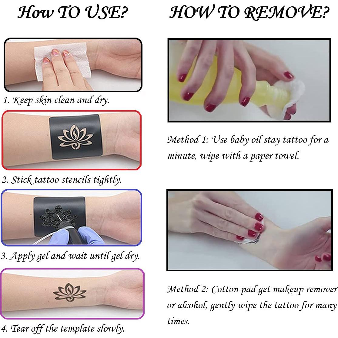 Kit de Tatuajes Temporales MOTENG - 4 Colores, 103 Plantillas