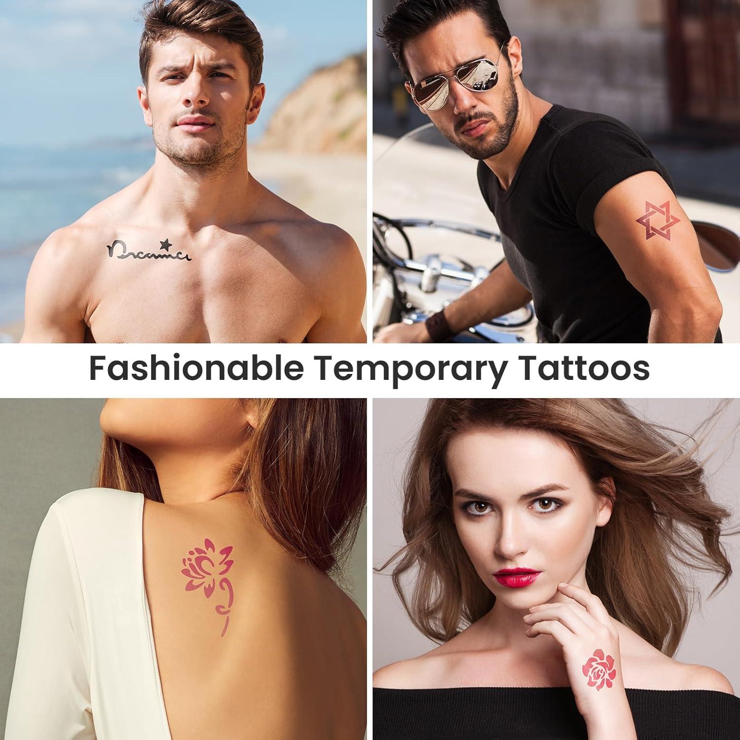 Kit de Tatuajes Temporales ISEHERI 7 Tintas y 183 Plantillas