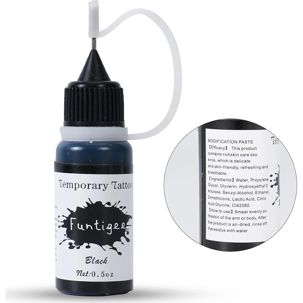 Kit de Tatuajes Temporales Funtigee - 8 Tintas y 4 Plantillas