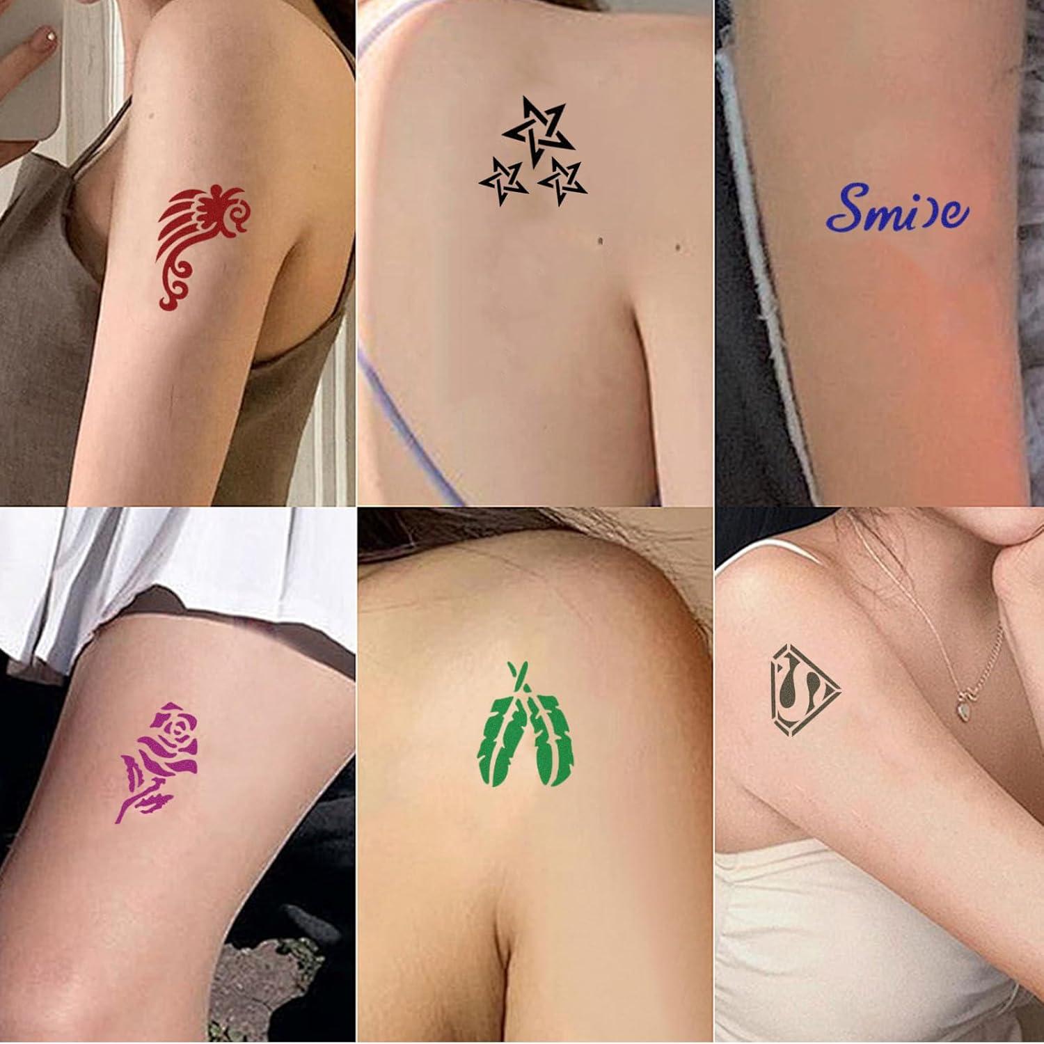 Kit de Tatuajes Temporales Funtigee - 8 Tintas y 4 Plantillas