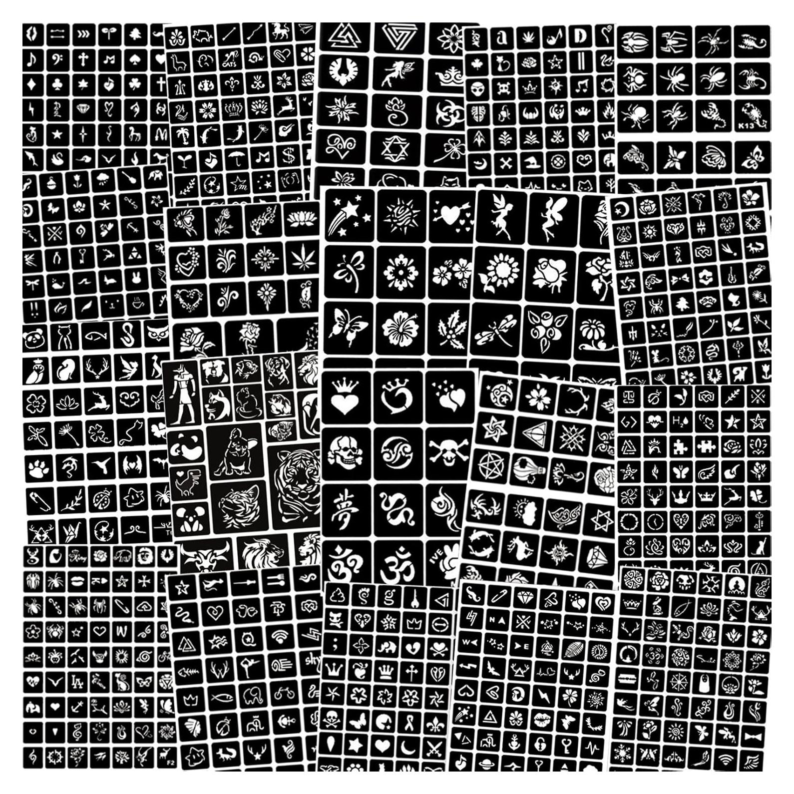 761 Plantillas de Tatuajes Temporales ChurlChurl - 20 Hojas A4