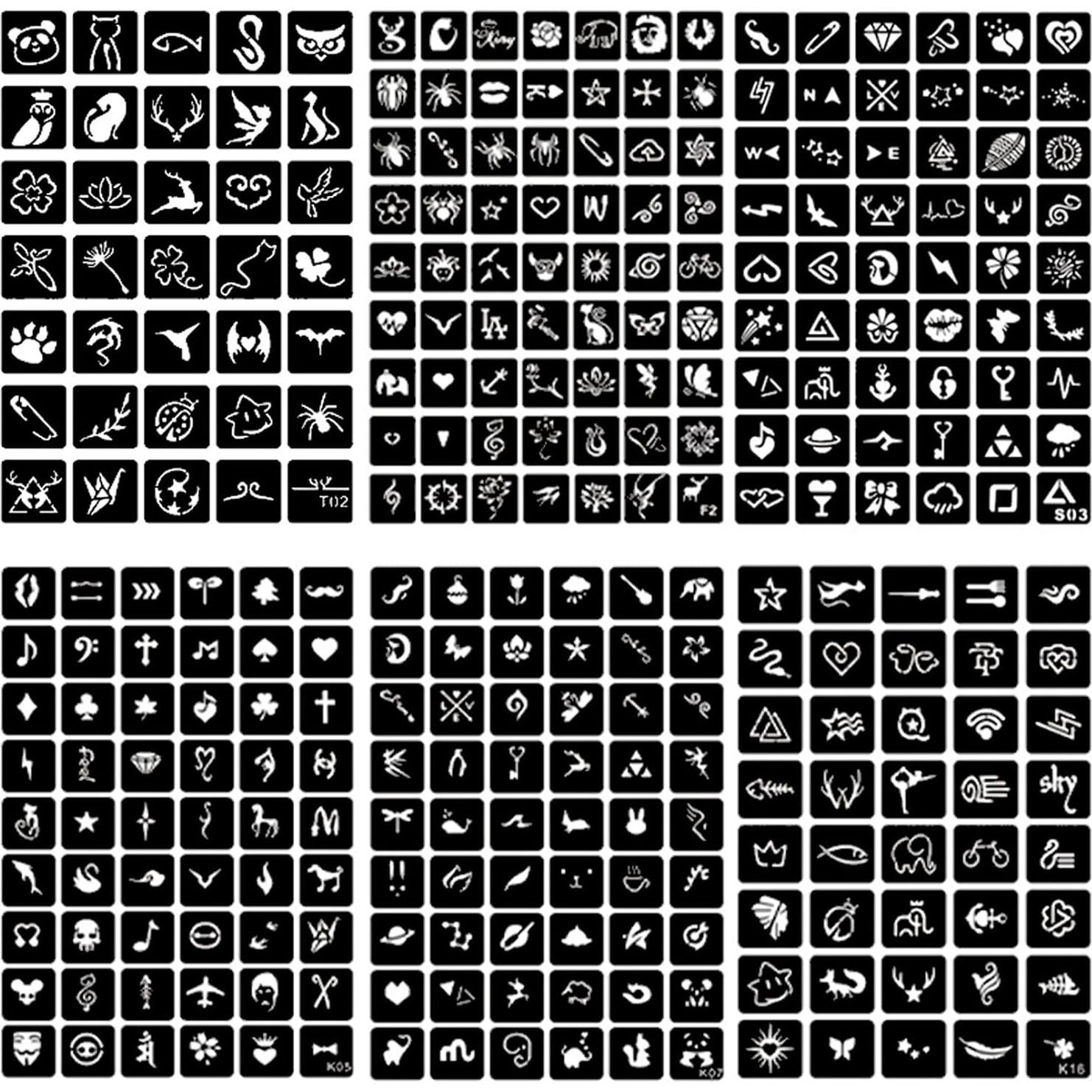 761 Plantillas de Tatuajes Temporales ChurlChurl - 20 Hojas A4