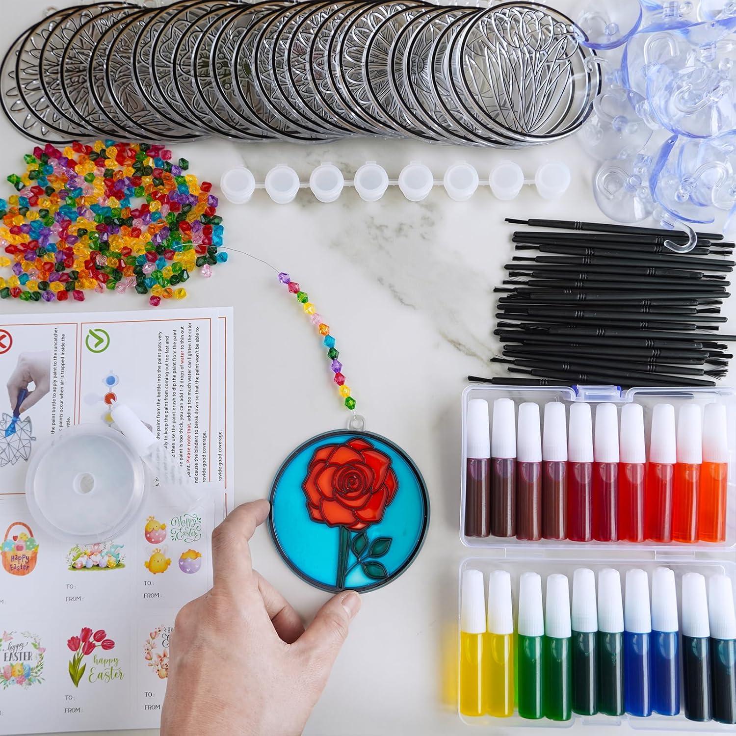 Kit de Pintura Atrapasoles Flores Primavera Winlyn 24 Piezas