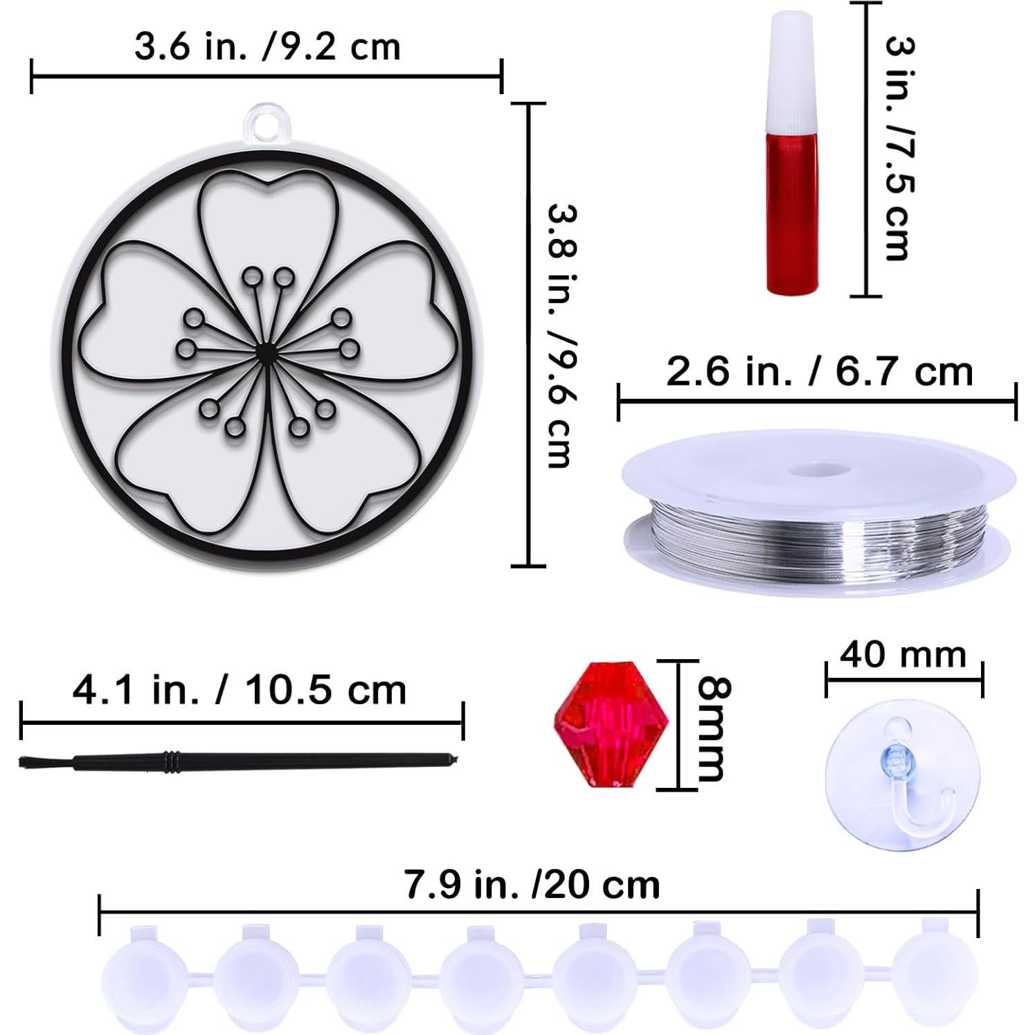Kit de Pintura Atrapasoles Flores Primavera Winlyn 24 Piezas