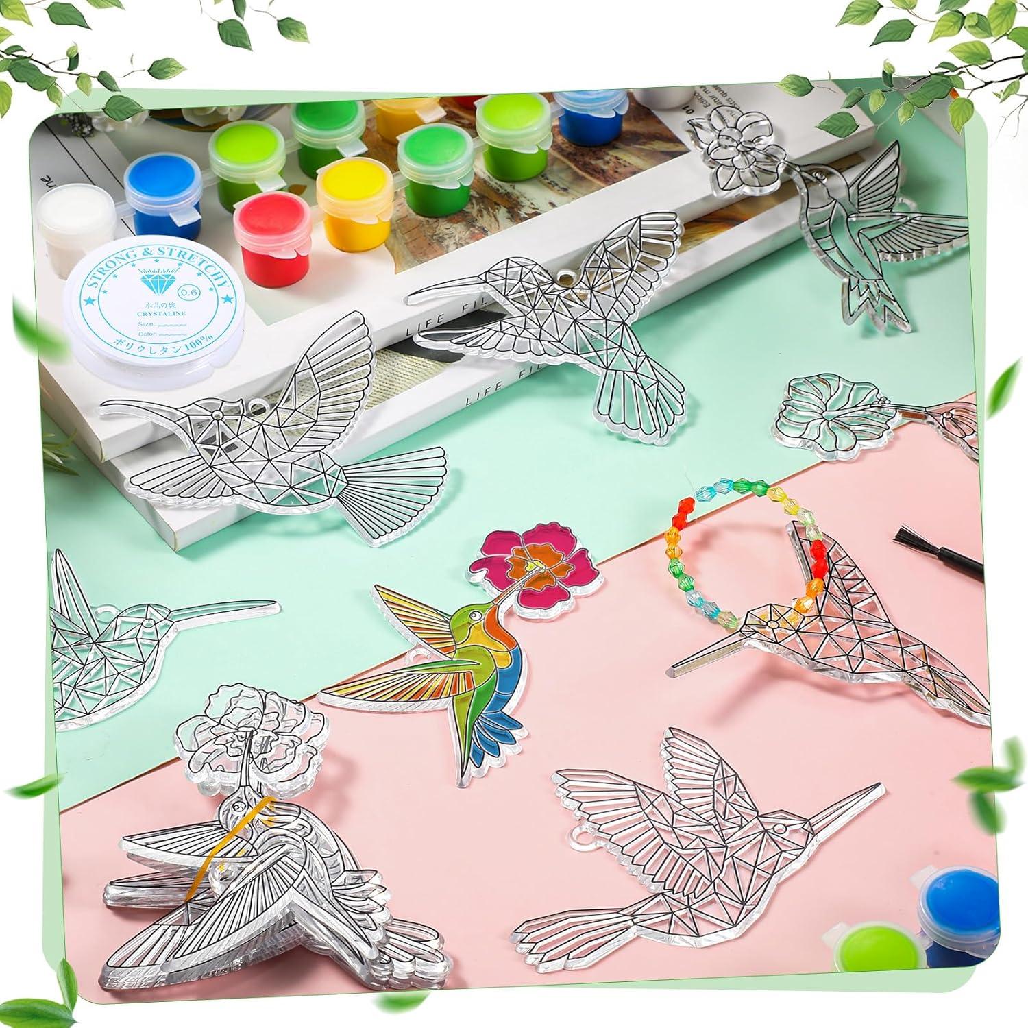 Kit de Manualidades Pasimy 36 Piezas Colgantes de Colibrí DIY