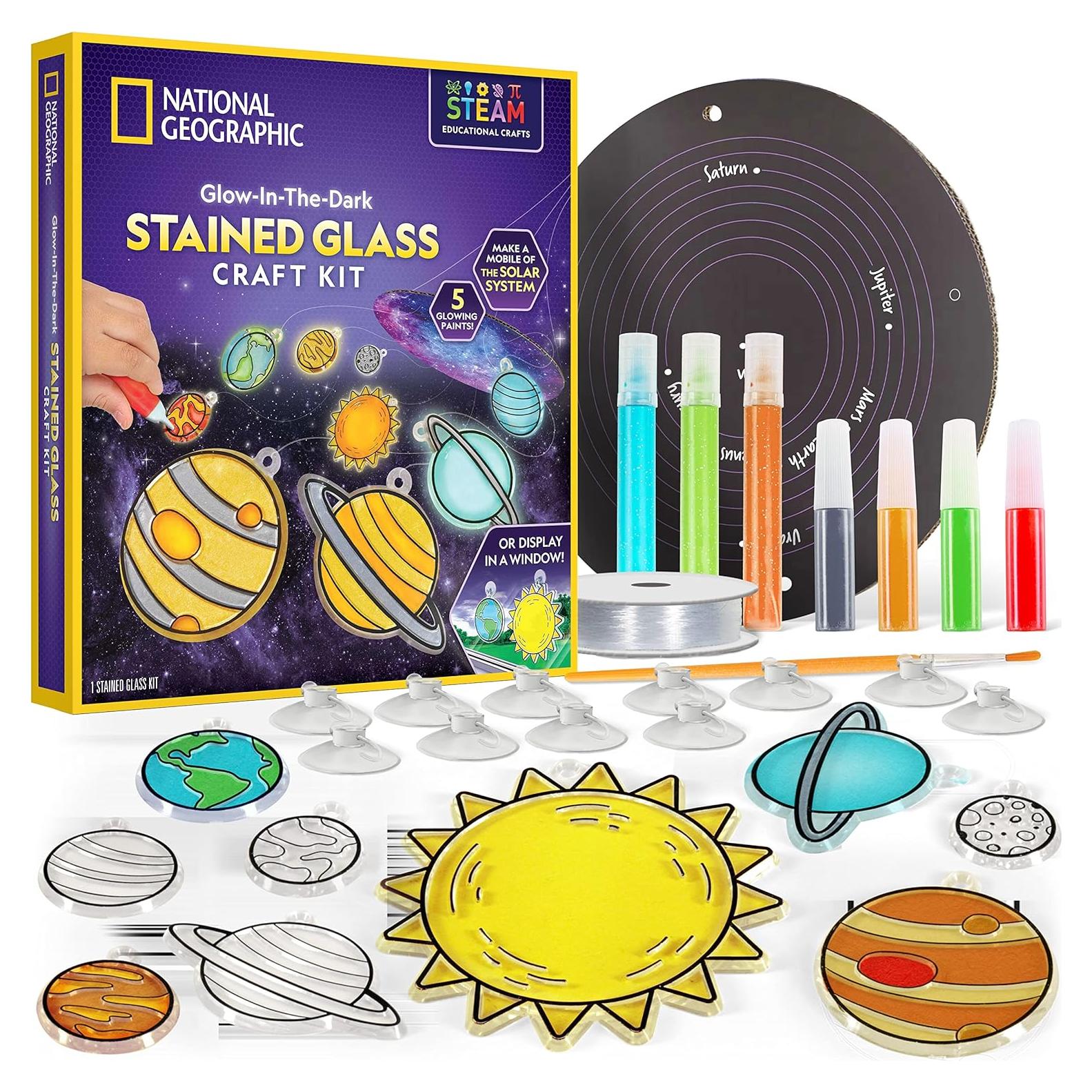 Kit de Manualidades de Vidrio Templado National Geographic - Sistema Solar Brillante