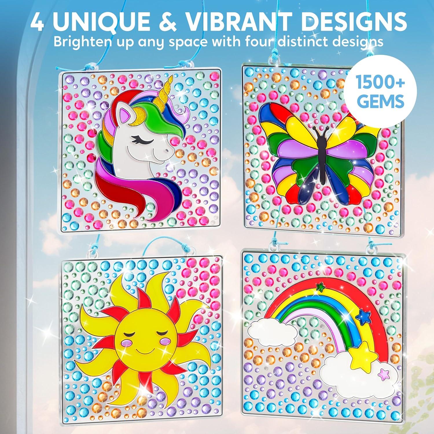 Klever Kits Suncatcher Arte de Ventana 4 Piezas para Niños