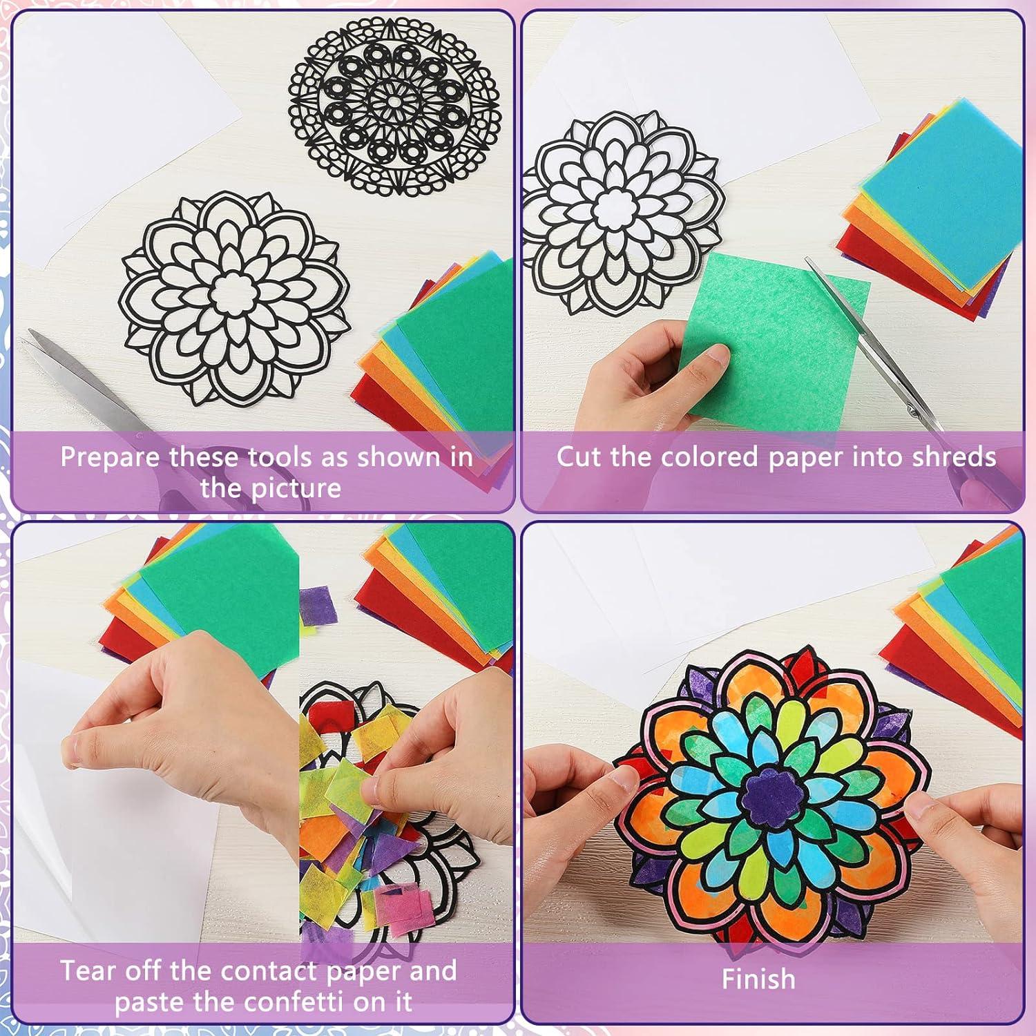 Kit DIY Adornos de Ventana Mandala Tinlade 18 Piezas 15x15cm
