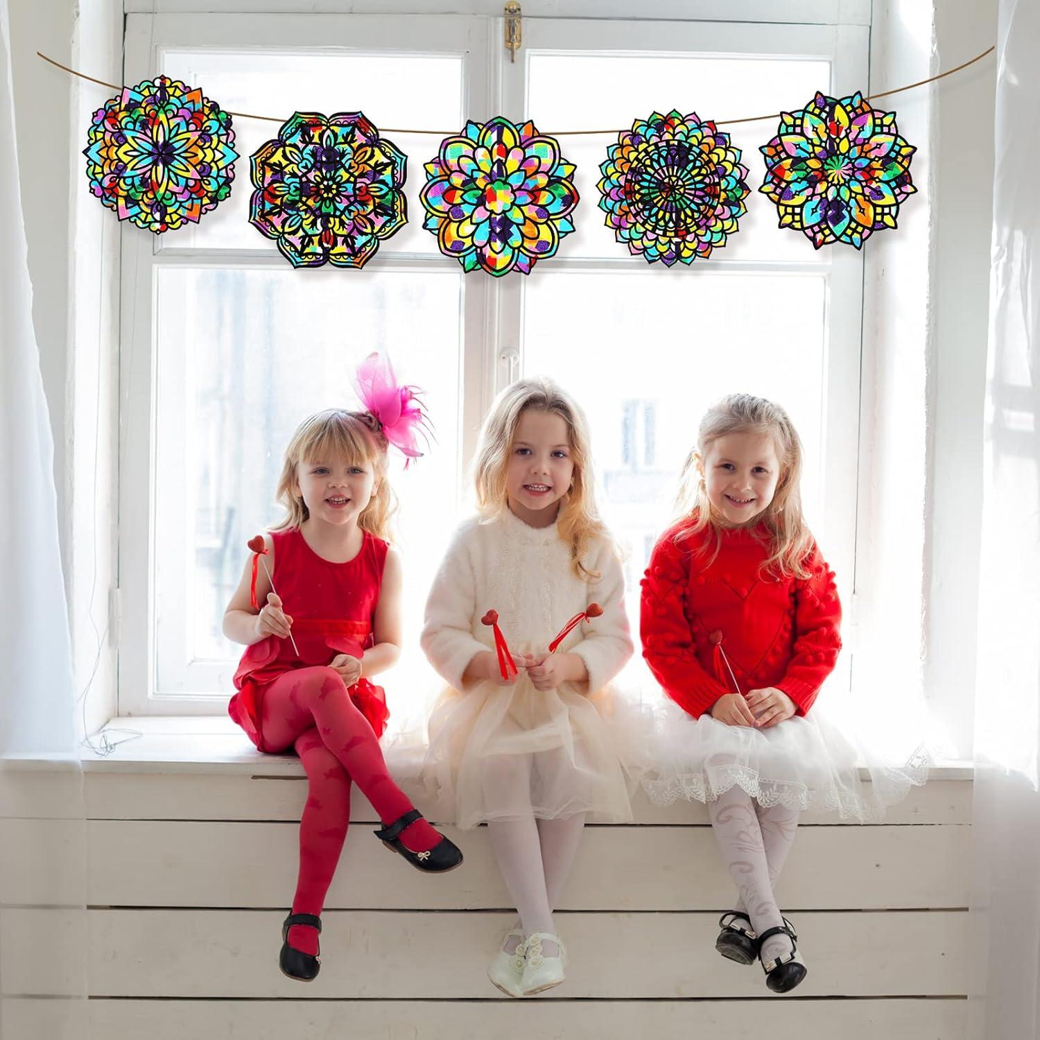 Kit DIY Adornos de Ventana Mandala Tinlade 18 Piezas 15x15cm