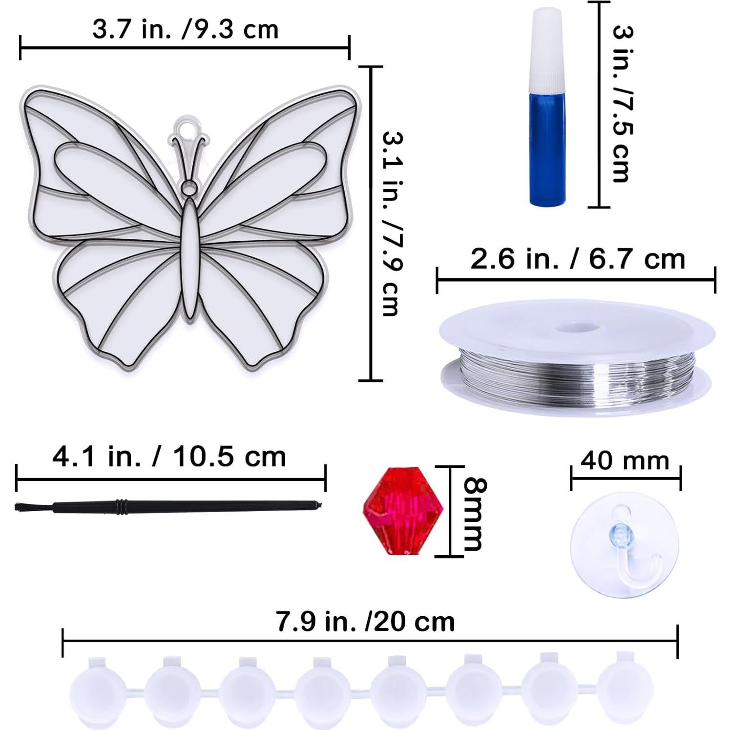 Kit de Manualidades Winlyn 27 Piezas Atrapasol Mariposa DIY