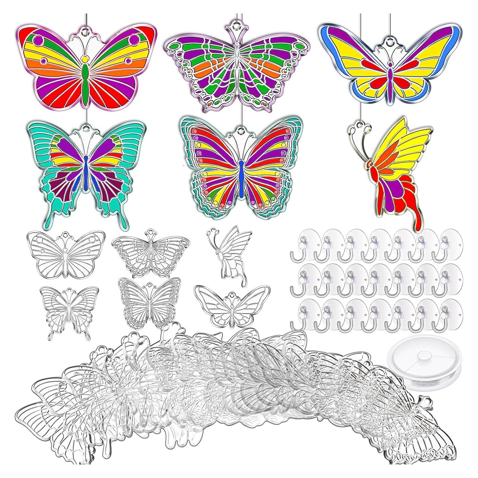 Kit de Suncatchers de Mariposa Tioncy 60 Piezas DIY