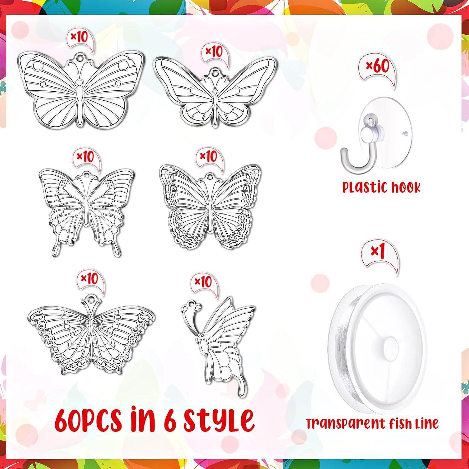 Kit de Suncatchers de Mariposa Tioncy 60 Piezas DIY